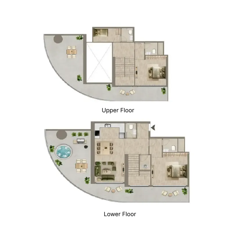 Colibri Views 2 bed floor plan, 2,618 sqft