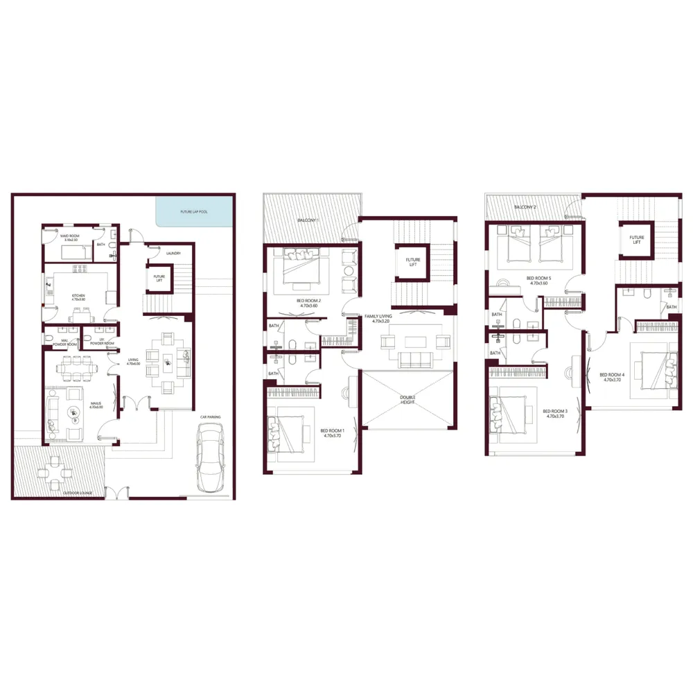 Kabbali Hills 5 bed floor plan, 4,031 sqft