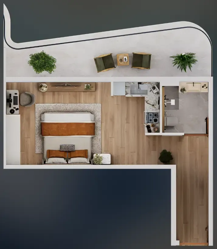 Nuve by Zoya Studio floor plan, 630 sqft