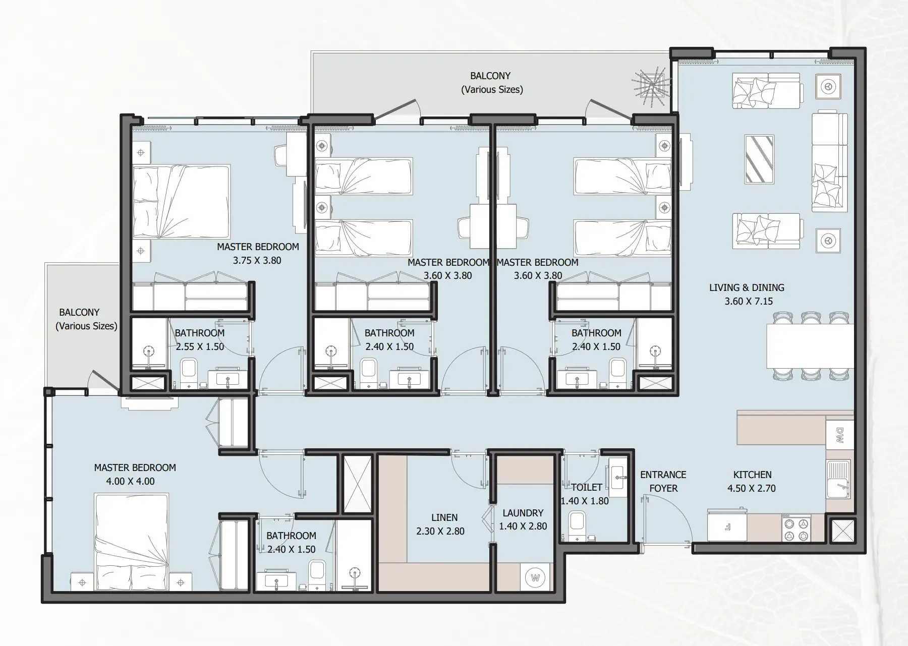 Verdana VI 4 bed floor plan, 1,934 sqft