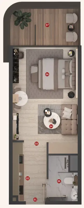 Izel by Zoya Studio floor plan, 346 – 494 sqft