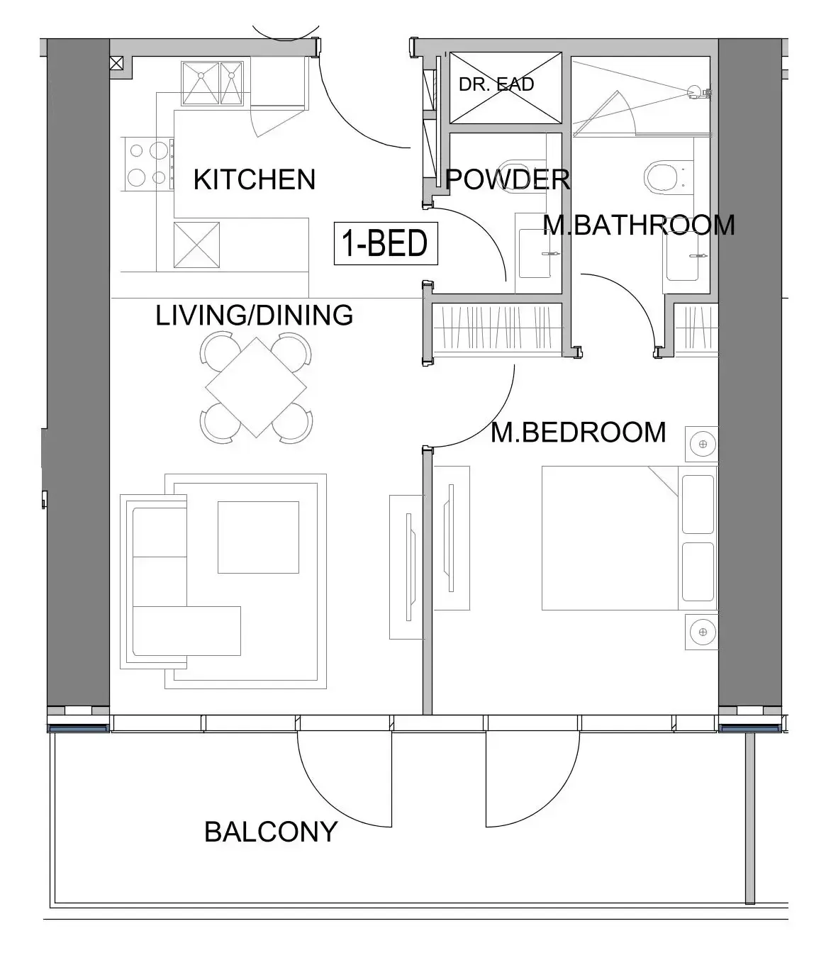 Damac Safa Gate 1 bed floor plan, 765 sqft