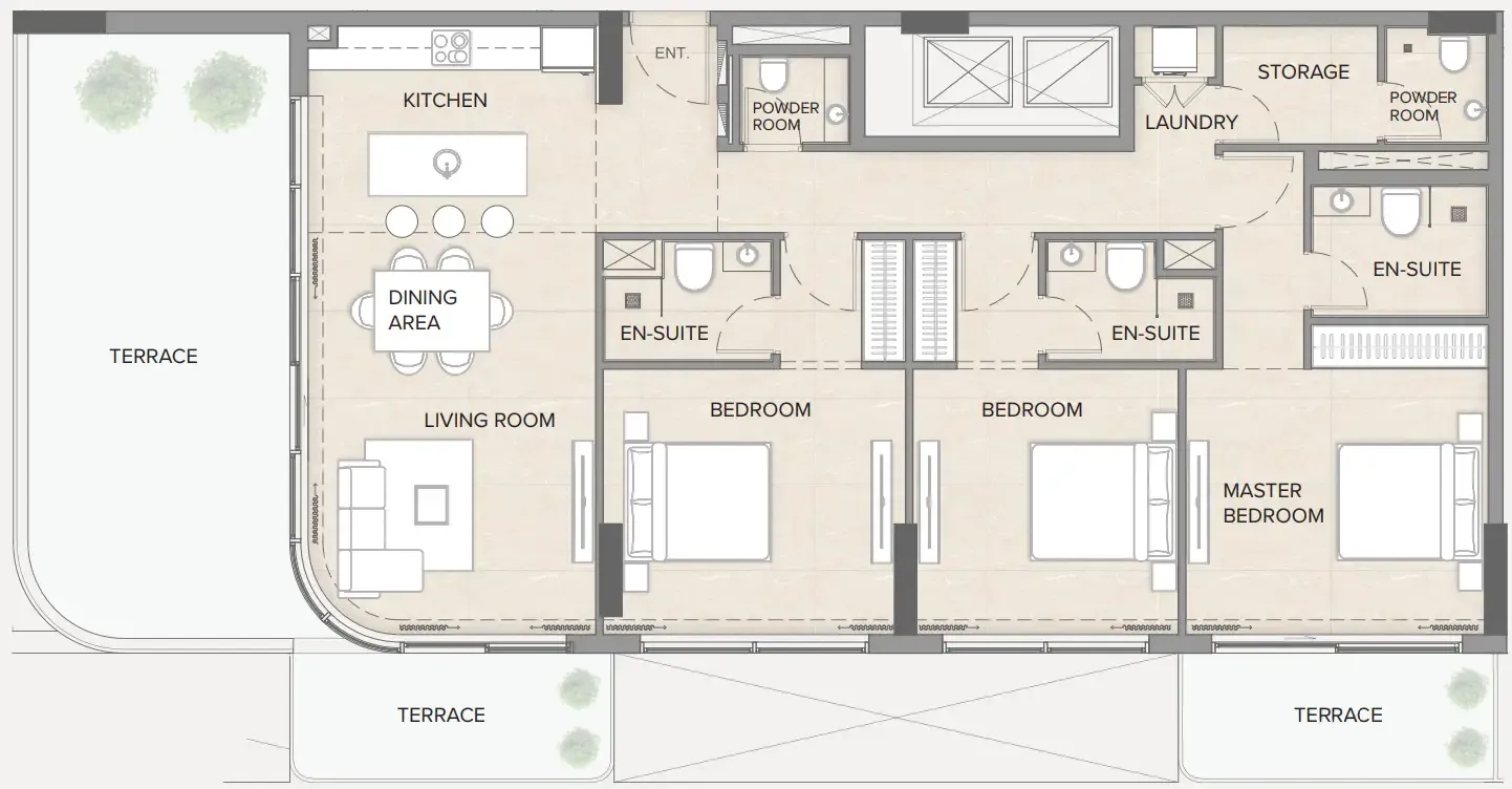 Arka Enclave Residences by Atmosphere Living 3 bed floor plan, 1,904 sqft