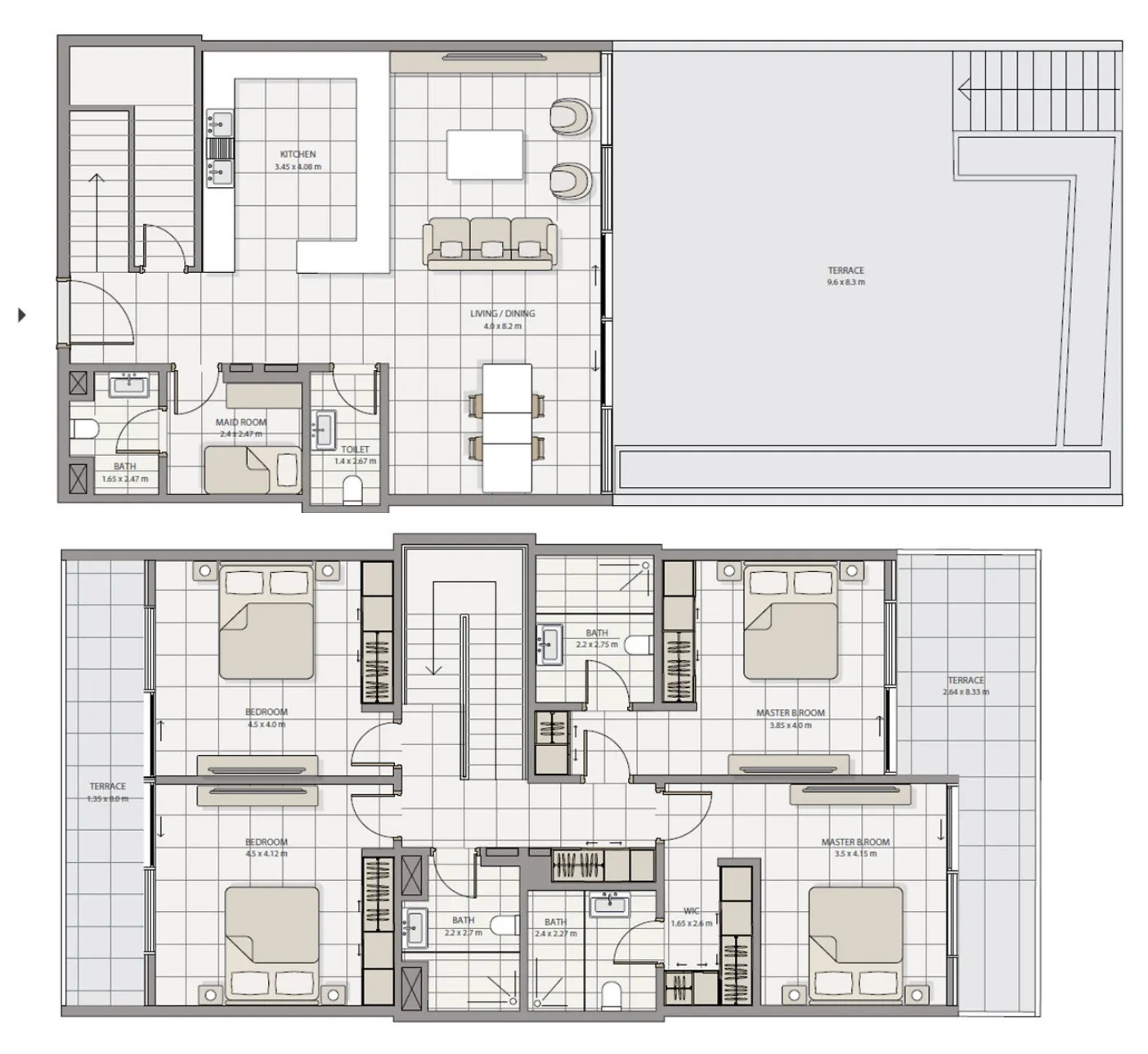 The Icon Tower 4 bed floor plan, 3,196 sqft