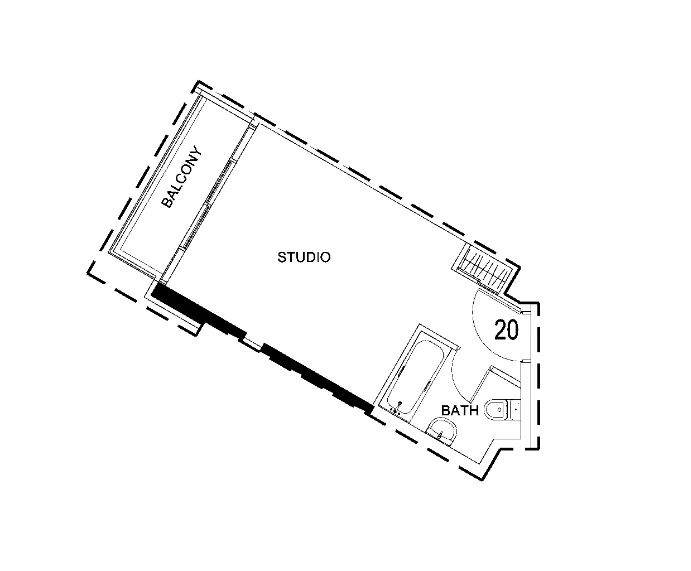 Damac Hills 2 - Hotel Edge by Rotana Studio floor plan, 356 sqft