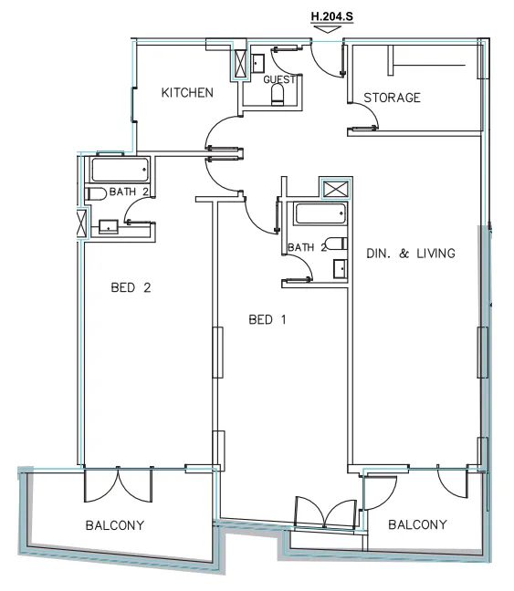 Janayen Avenue 2 bed floor plan, 1,930 sqft