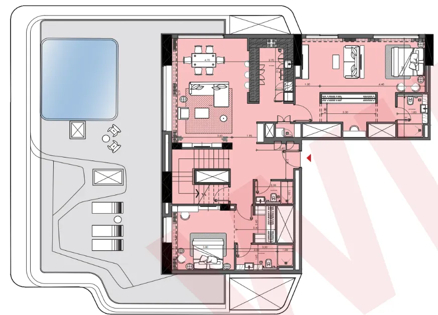 Azizi Wasel 4 bed floor plan, 5,847 sqft