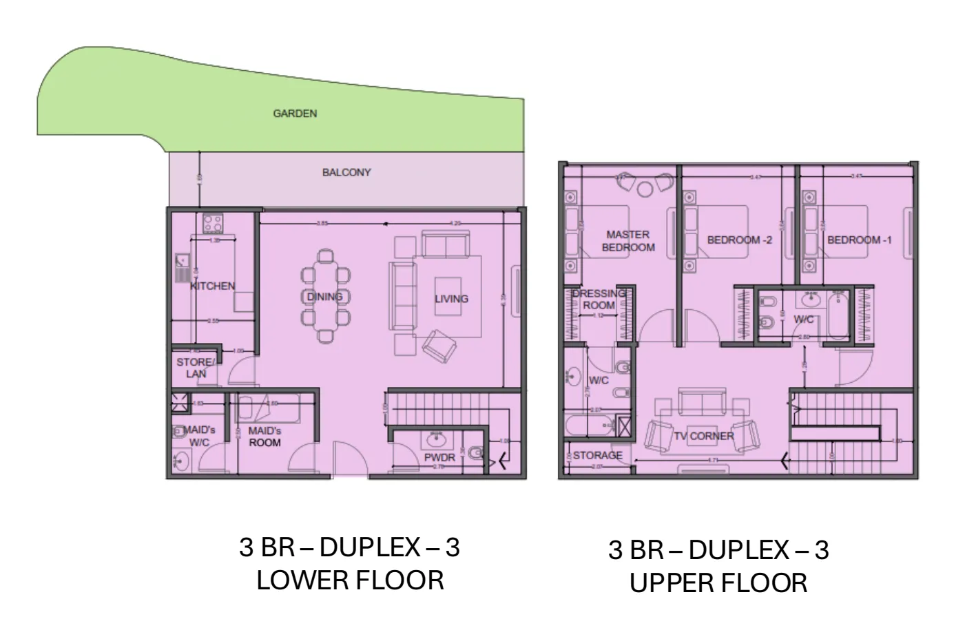 One Residence Al Reem Island 3 bed floor plan, 2,611 sqft