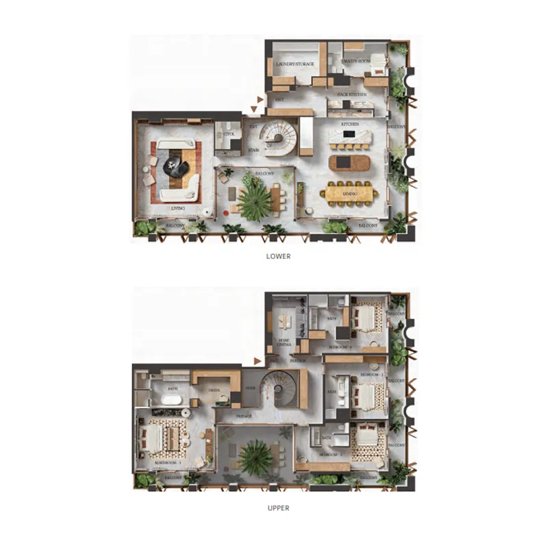 Elire Managed by LUX 4 bed floor plan, 5,362 sqft