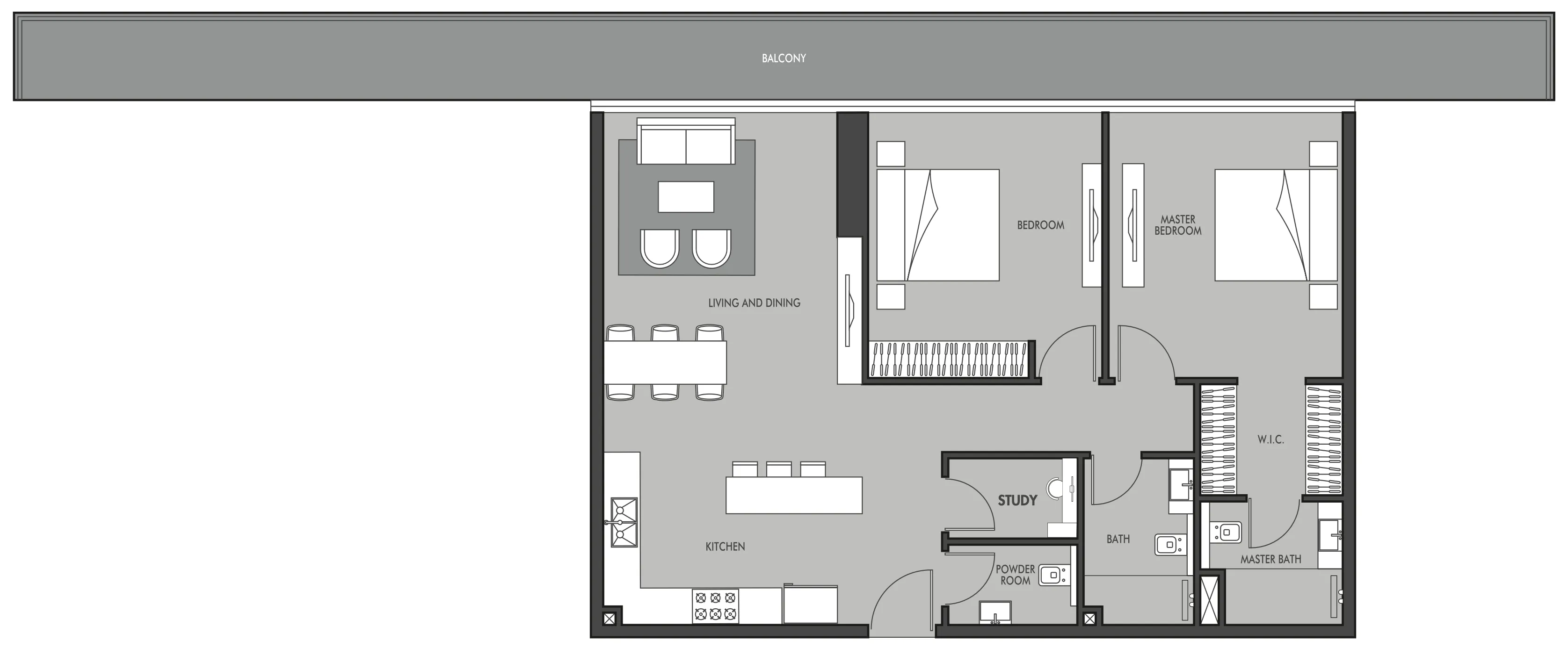 Golf Place 2 bed floor plan, 1,541 sqft