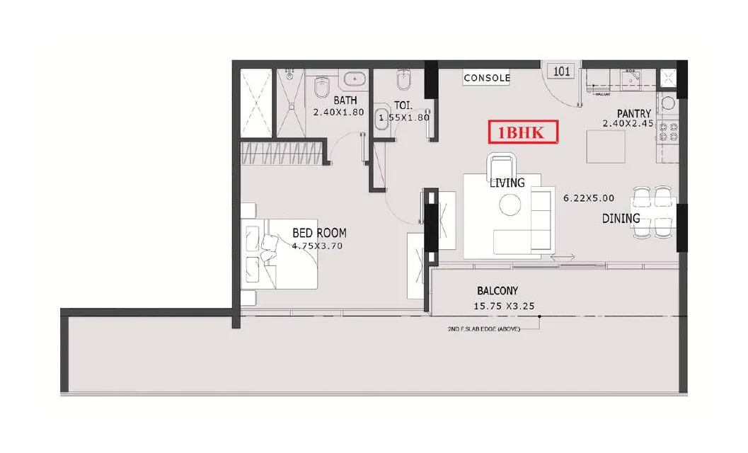 Estrella By Nexus 1 bed floor plan, 1,125 sqft