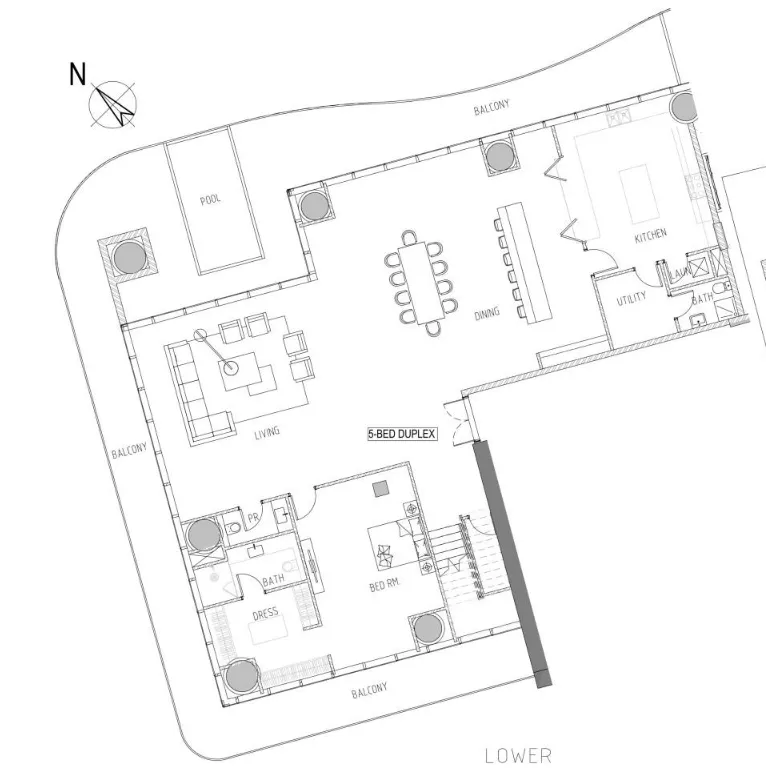 Damac Bay 2 5 bed floor plan, 7,656 sqft