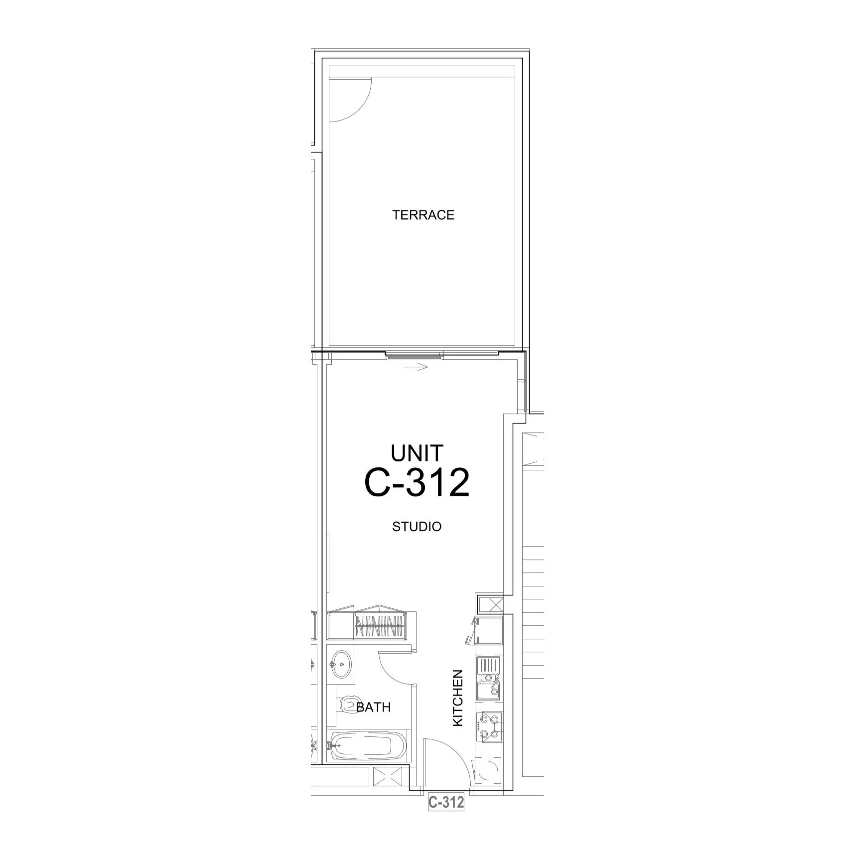 Damac Hills - Artesia Studio floor plan, 682 sqft