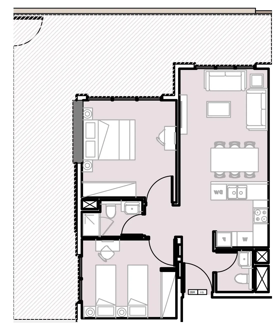Verdana III 2 bed floor plan, 1,194 sqft