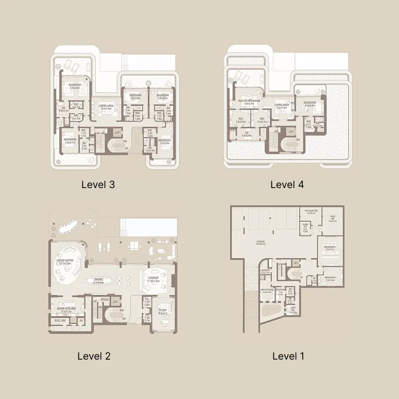 Jumeirah Asora Bay 7 bed floor plan, 26,953 sqft