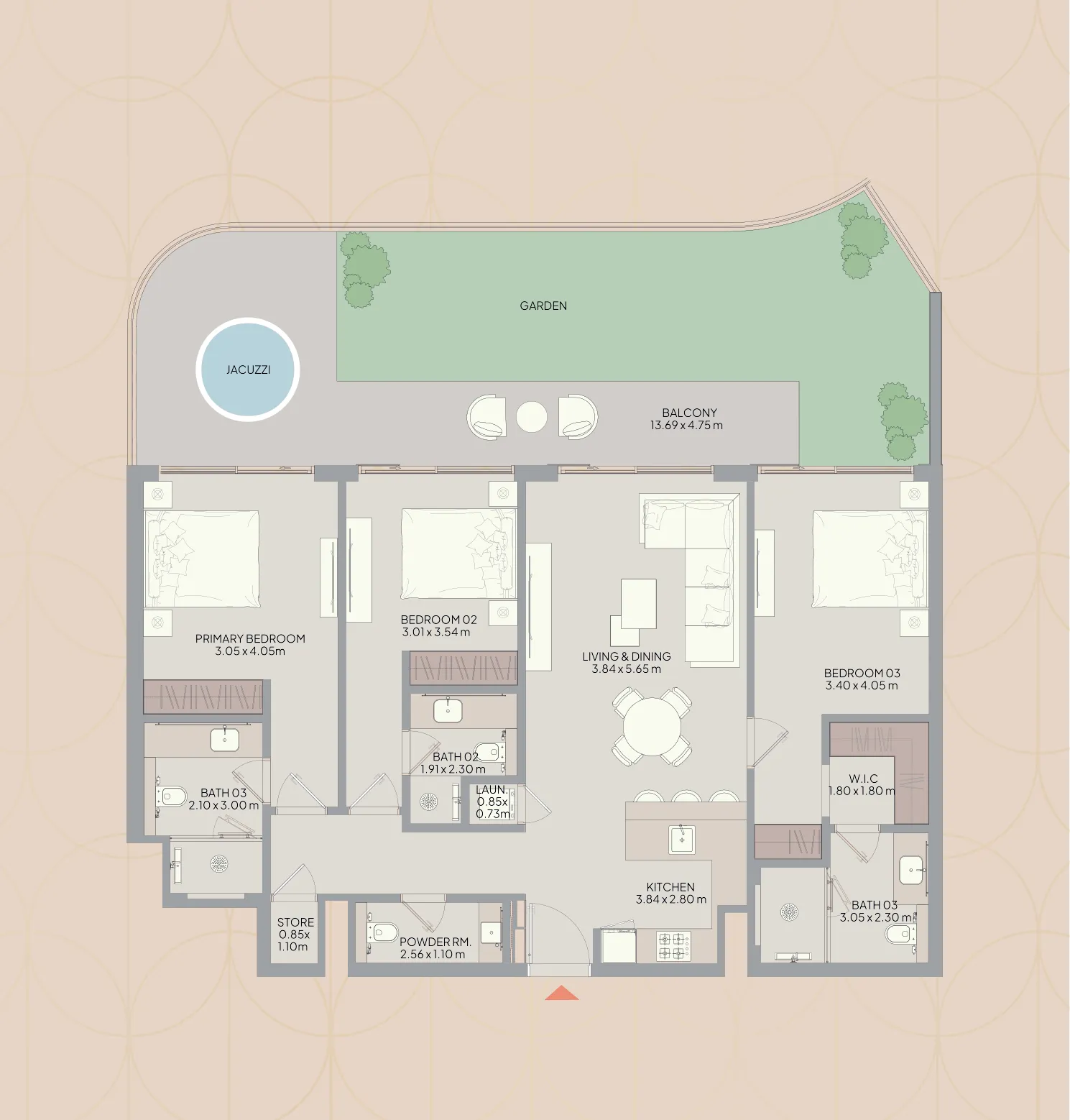Mayfair Nexus 3 bed floor plan, 1,863 sqft