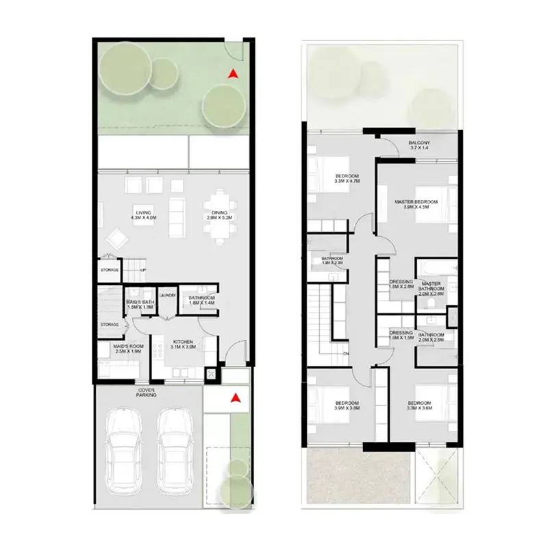Masaar Saro 4 bed floor plan, 2,661 sqft