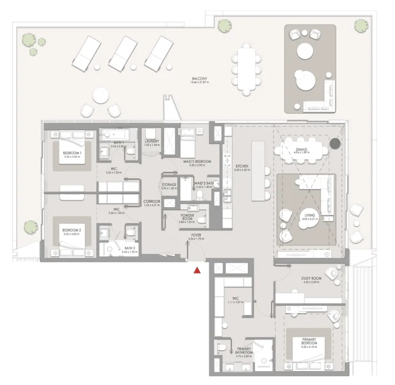 City Walk Crestlane 3 bed floor plan, 4,057 sqft