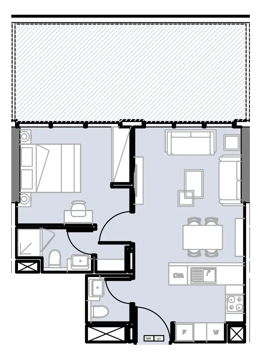 Verdana III 1 bed floor plan, 742 sqft
