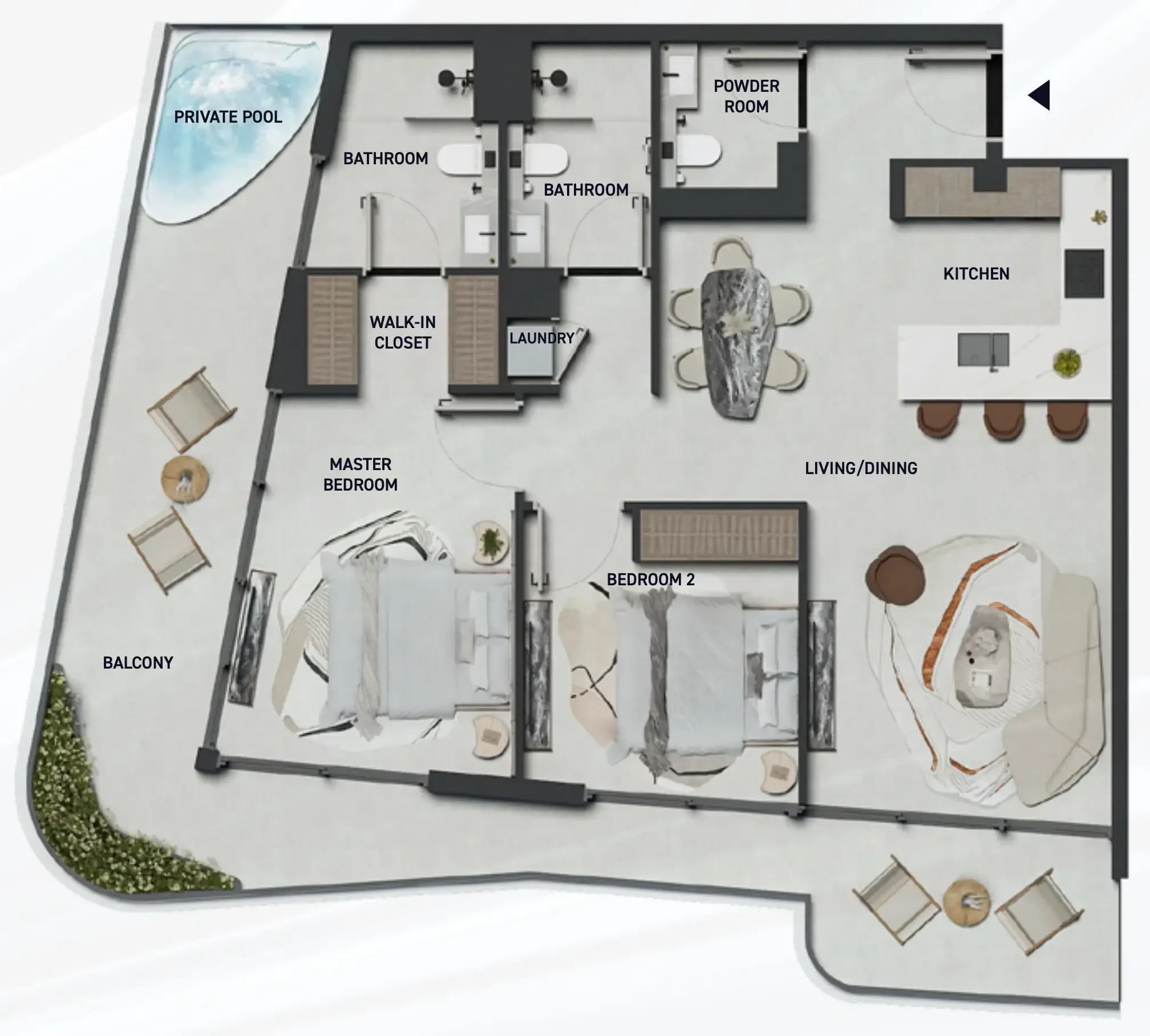 Hadley Heights 2 2 bed floor plan, 1,390 sqft