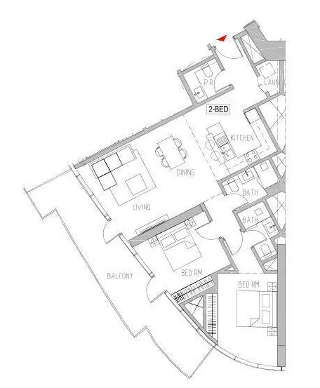 Canal Heights 2 bed floor plan, 1,367 sqft
