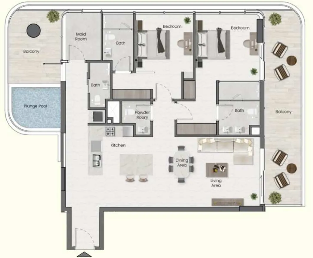 Saddlewood Park 2 bed floor plan, 1,584 sqft