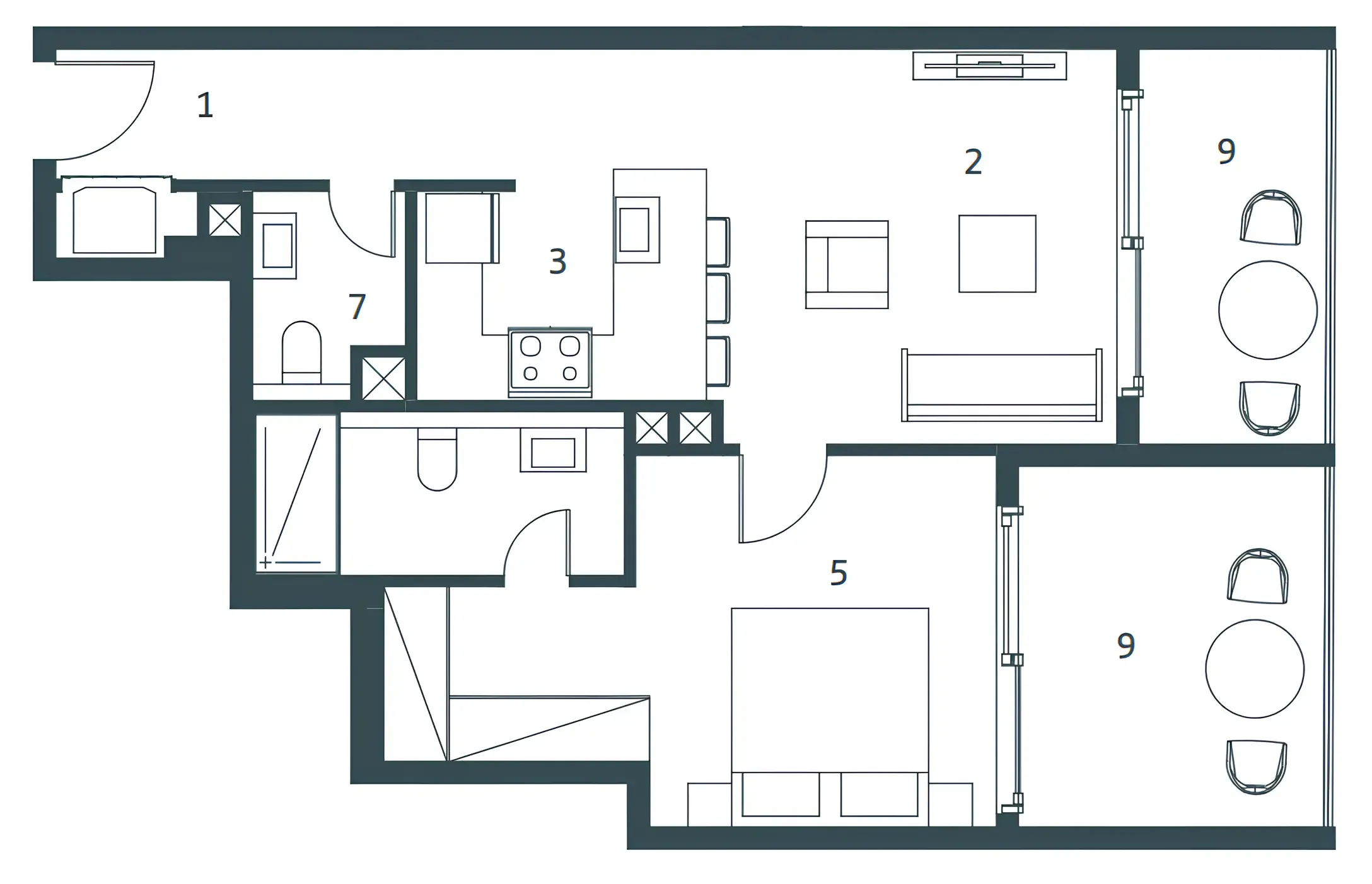 Whitestone Residences 1 bed floor plan, 786 sqft