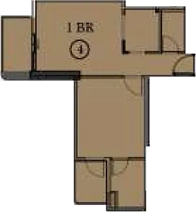 Seslia Tower 1 bed floor plan, 699 sqft