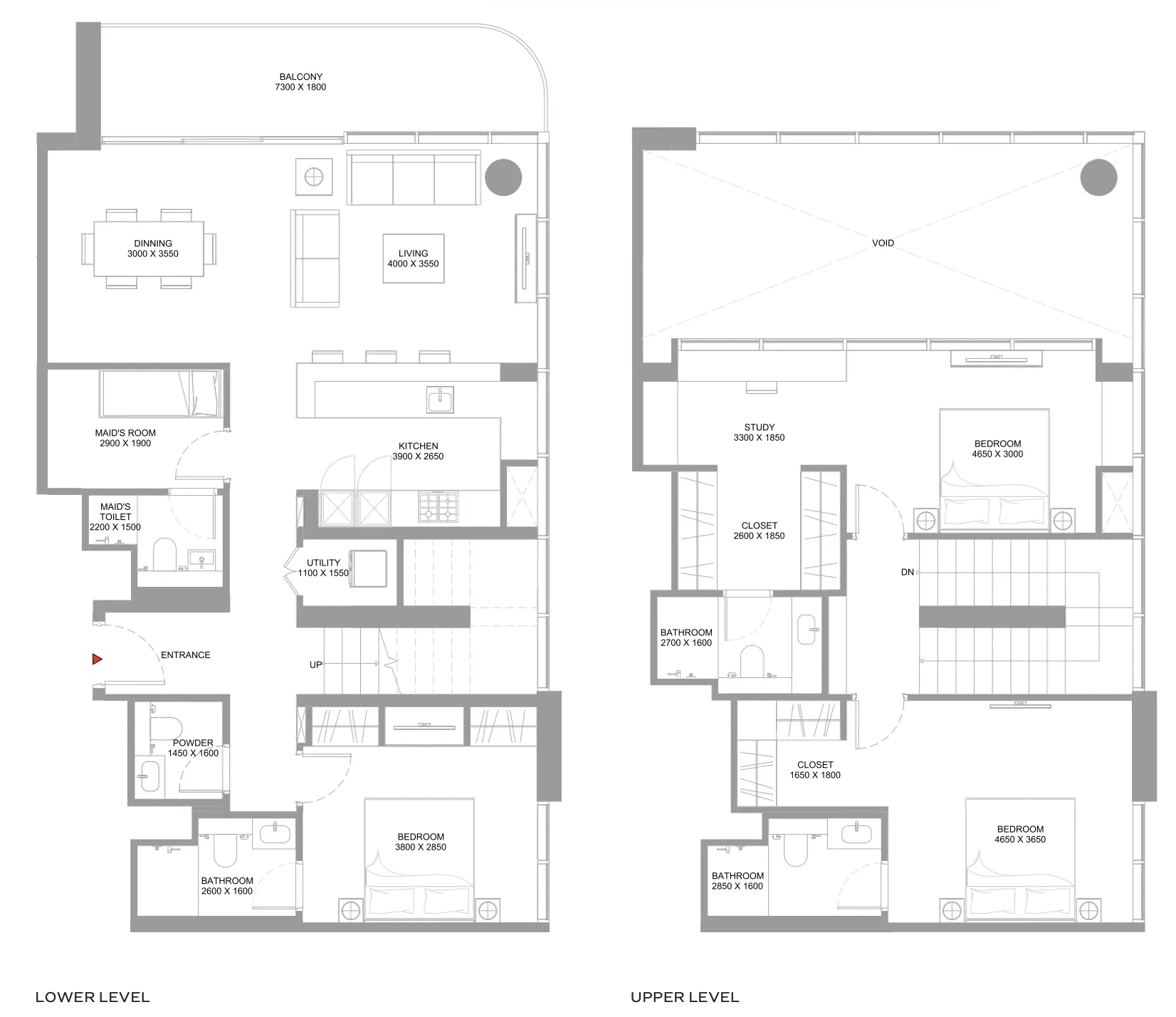 Coastline Beach Residences 3 bed floor plan, 2,021 sqft