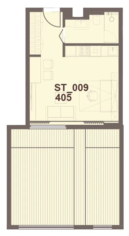 J-Haus Residence Studio floor plan, 680 sqft