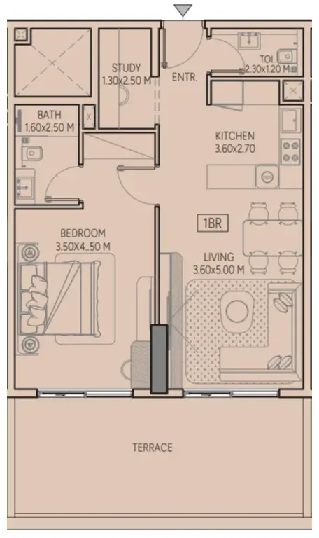 Weston by Wadan Phase 1 & 2 1 bed floor plan, 787 – 925 sqft