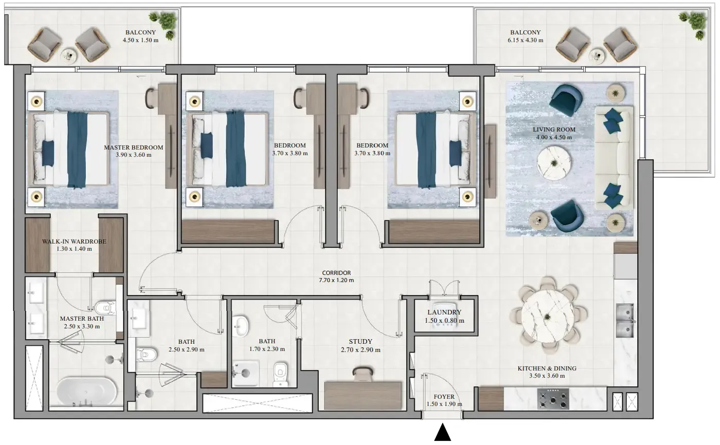 Grove Ridge 3 bed floor plan, 1,752 sqft