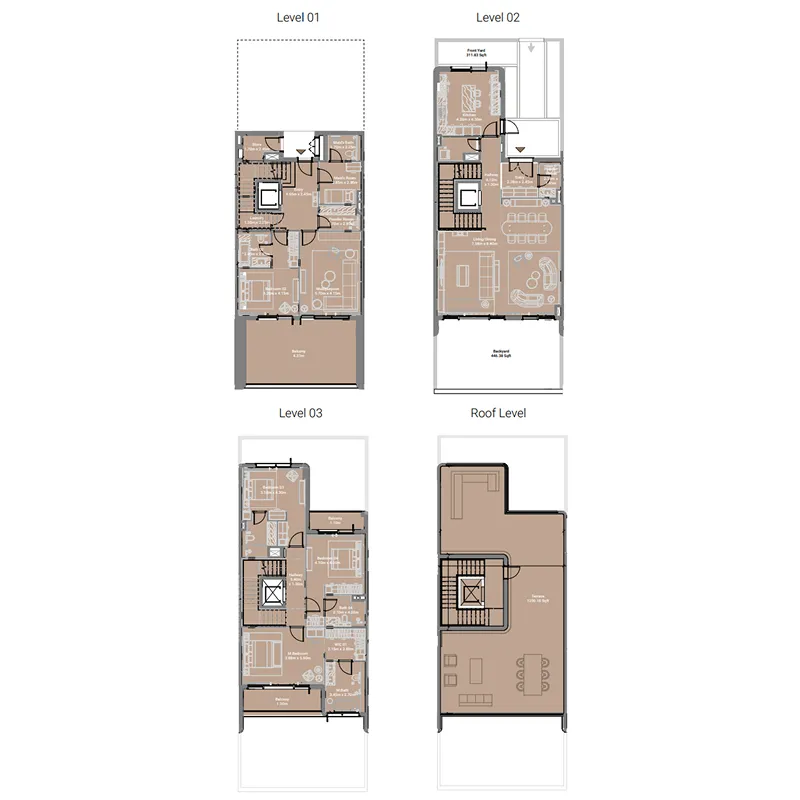 Takaya 4 bed floor plan, 6,078 – 6,538 sqft