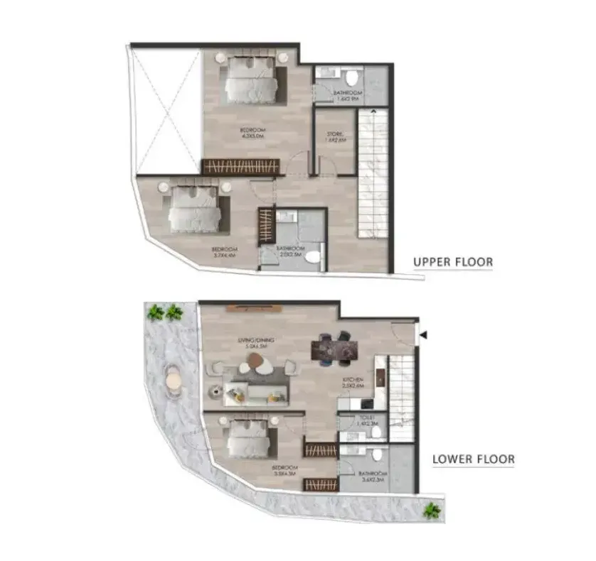 The Beach House 3 bed floor plan, 2,029 sqft