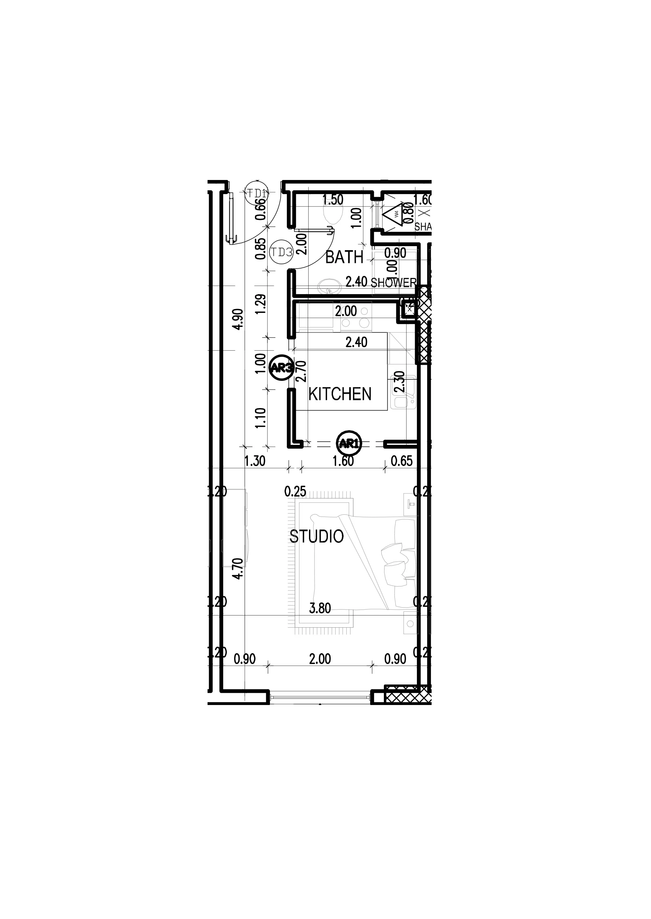 Dugasta Warsan (Jneibi) Studio floor plan, 411 sqft