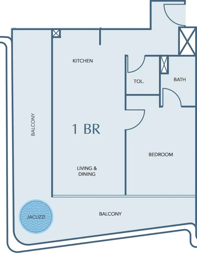 Cove Edition 2 1 bed floor plan, 1,016 sqft