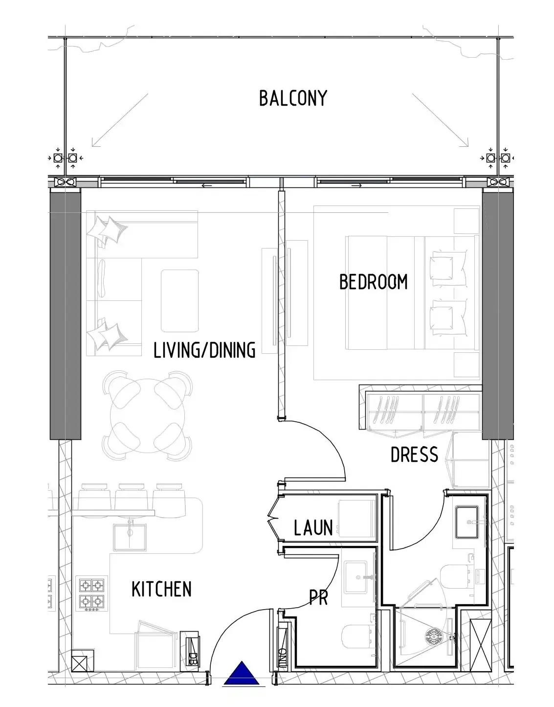 Chelsea Residences 1 bed floor plan, 772 sqft