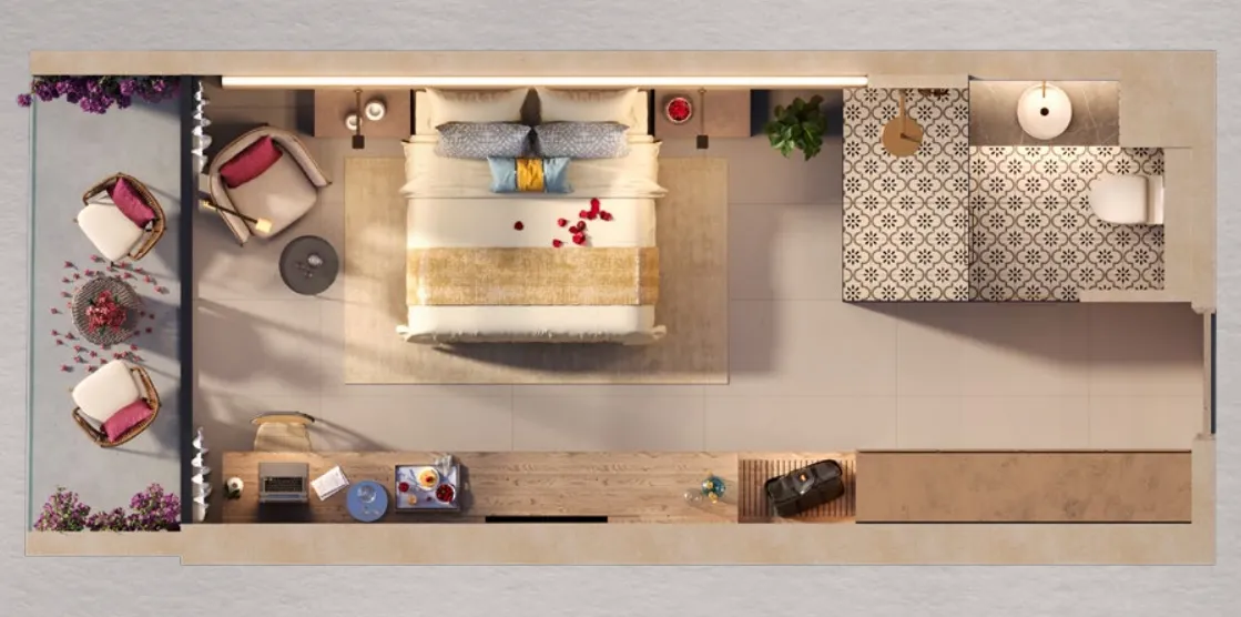 The Heart of Europe - Marbella Resort Hotel, Vignette Collection Studio floor plan, 657 sqft