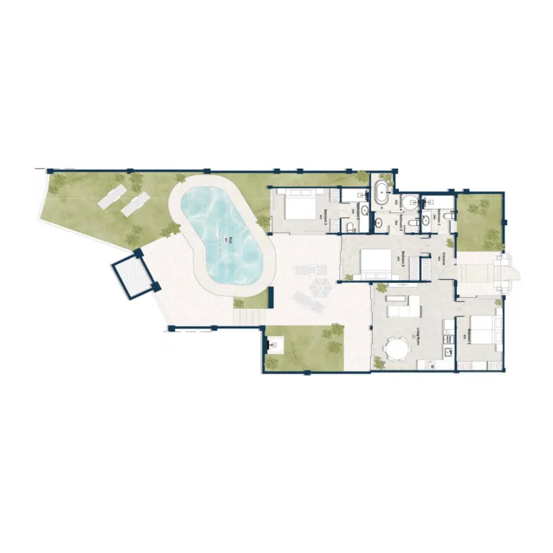 Silawana 3 bed floor plan, 1,049 sqft