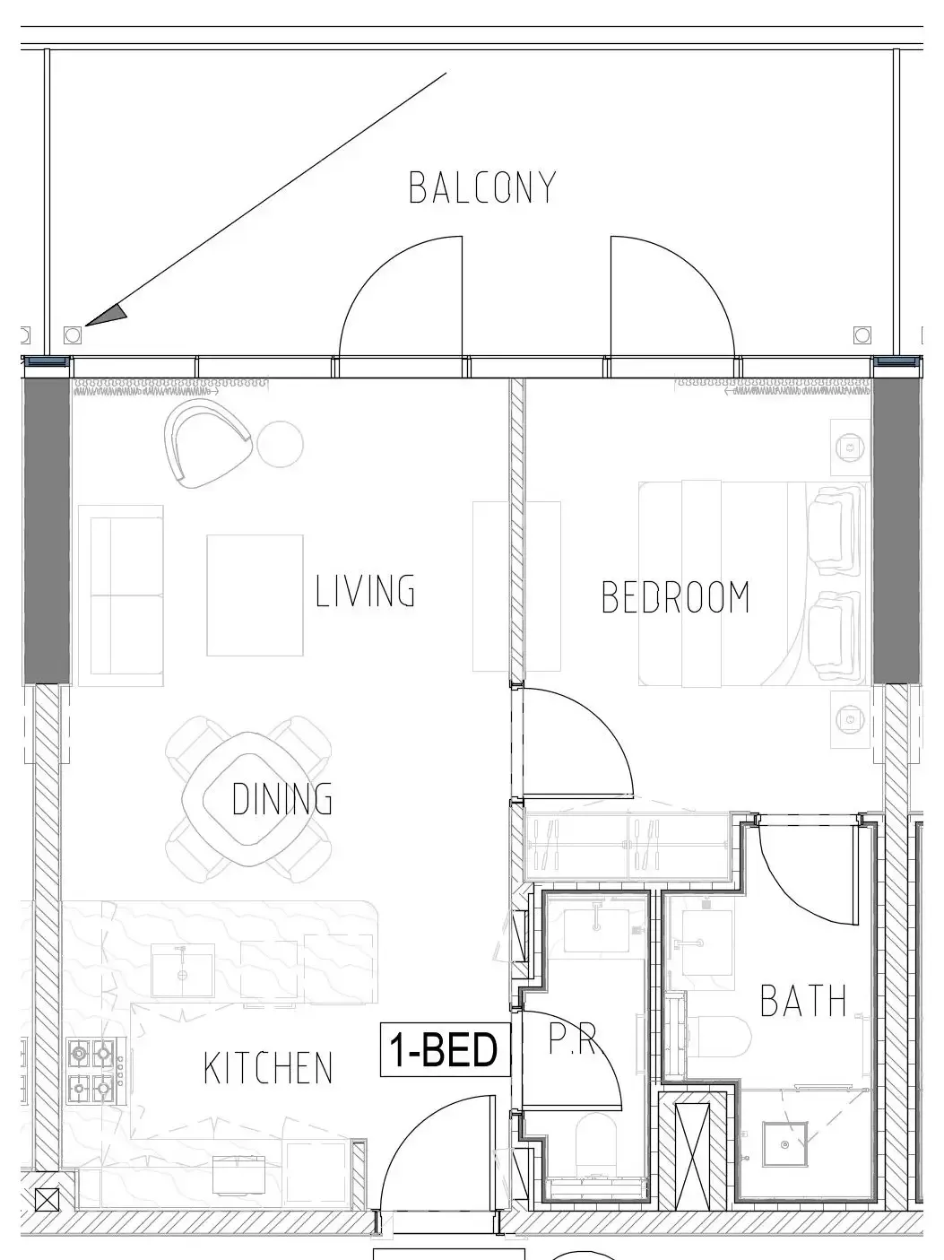 Damac Safa Gate 1 bed floor plan, 826 sqft
