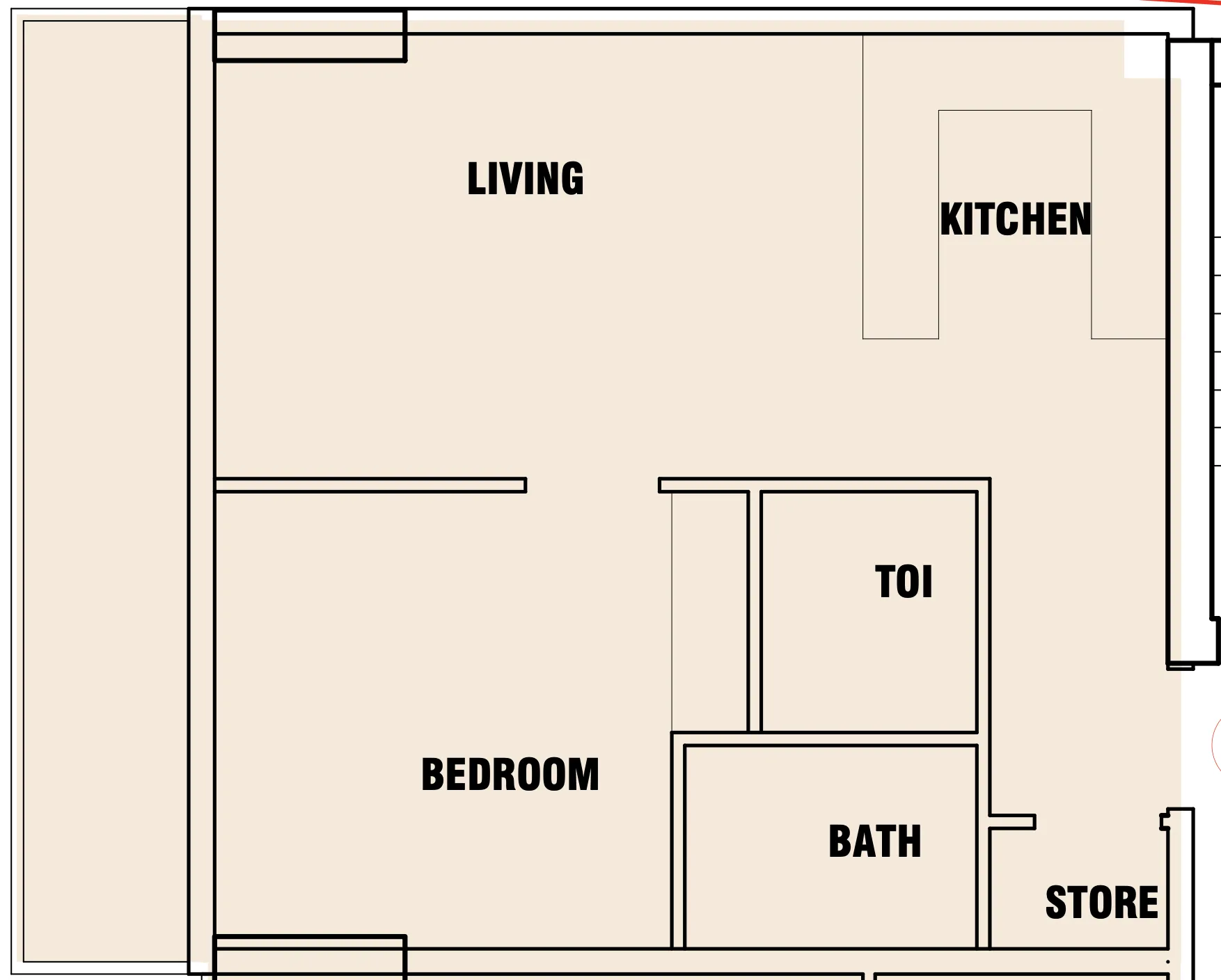 Celesto Tower 1 bed floor plan, 712 – 838 sqft