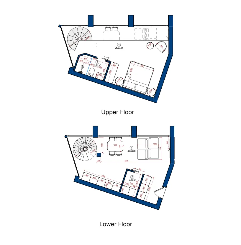 Ardhana Residence Hotel 1 bed floor plan, 857 sqft
