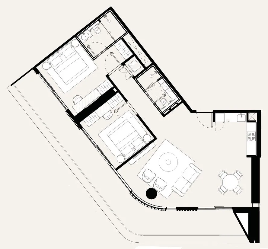 Azizi Abraham 2 bed floor plan, 1,362 sqft