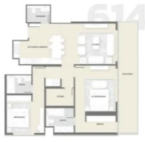 Tonino Lamborghini Residences 2 bed floor plan, 1,501 sqft