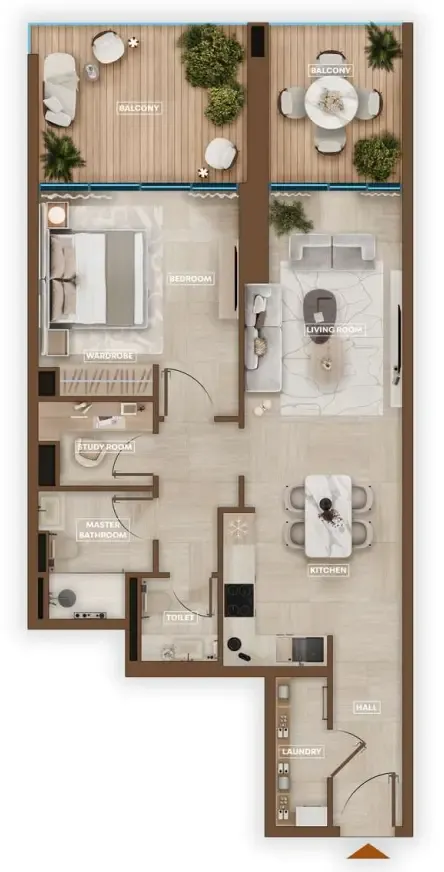 Sky Hills Astra 1 bed floor plan, 1,013 sqft