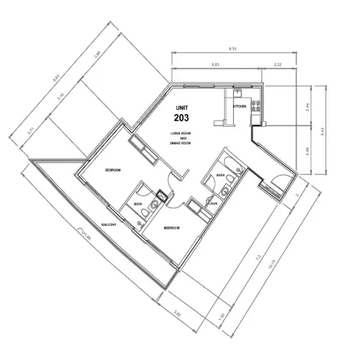 Majestique Residence 2 2 bed floor plan, 1,119 sqft