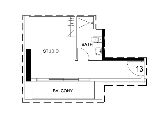 Damac Hills 2 - Hotel Edge by Rotana 1 bed floor plan, 555 sqft