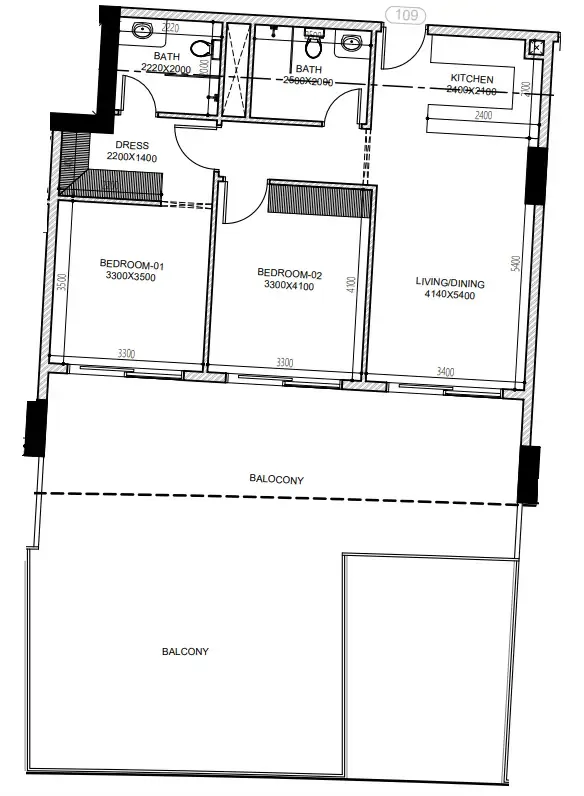 Astra South 2 bed floor plan, 1,580 sqft