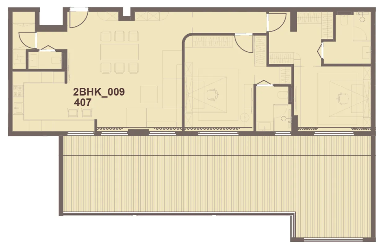 J-Haus Residence 2 bed floor plan, 1,951 sqft