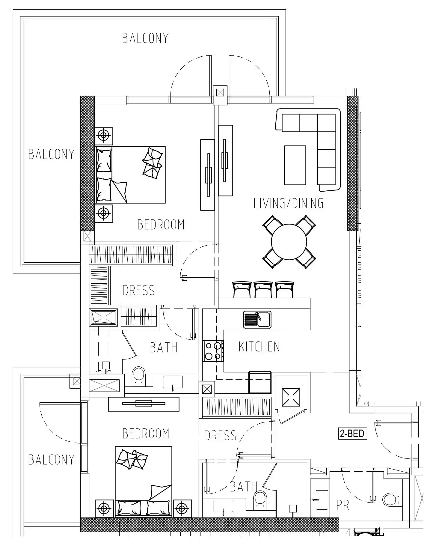 Damac Riverside Views 2 bed floor plan, 1,368 sqft